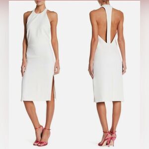 $420 IRO Pawla Racerback Dress in ECRU White sz 36 H1